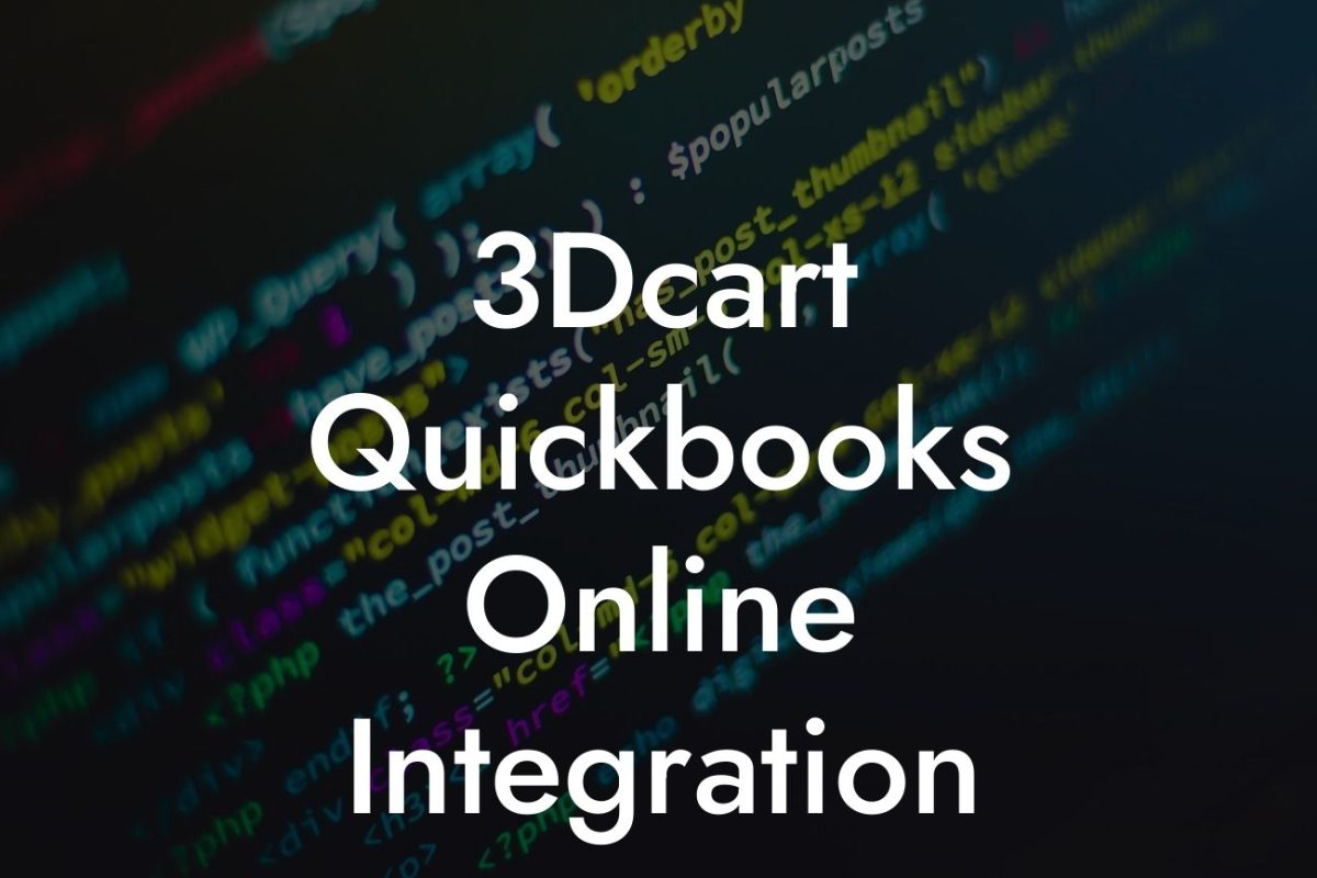 3Dcart Quickbooks Online Integration