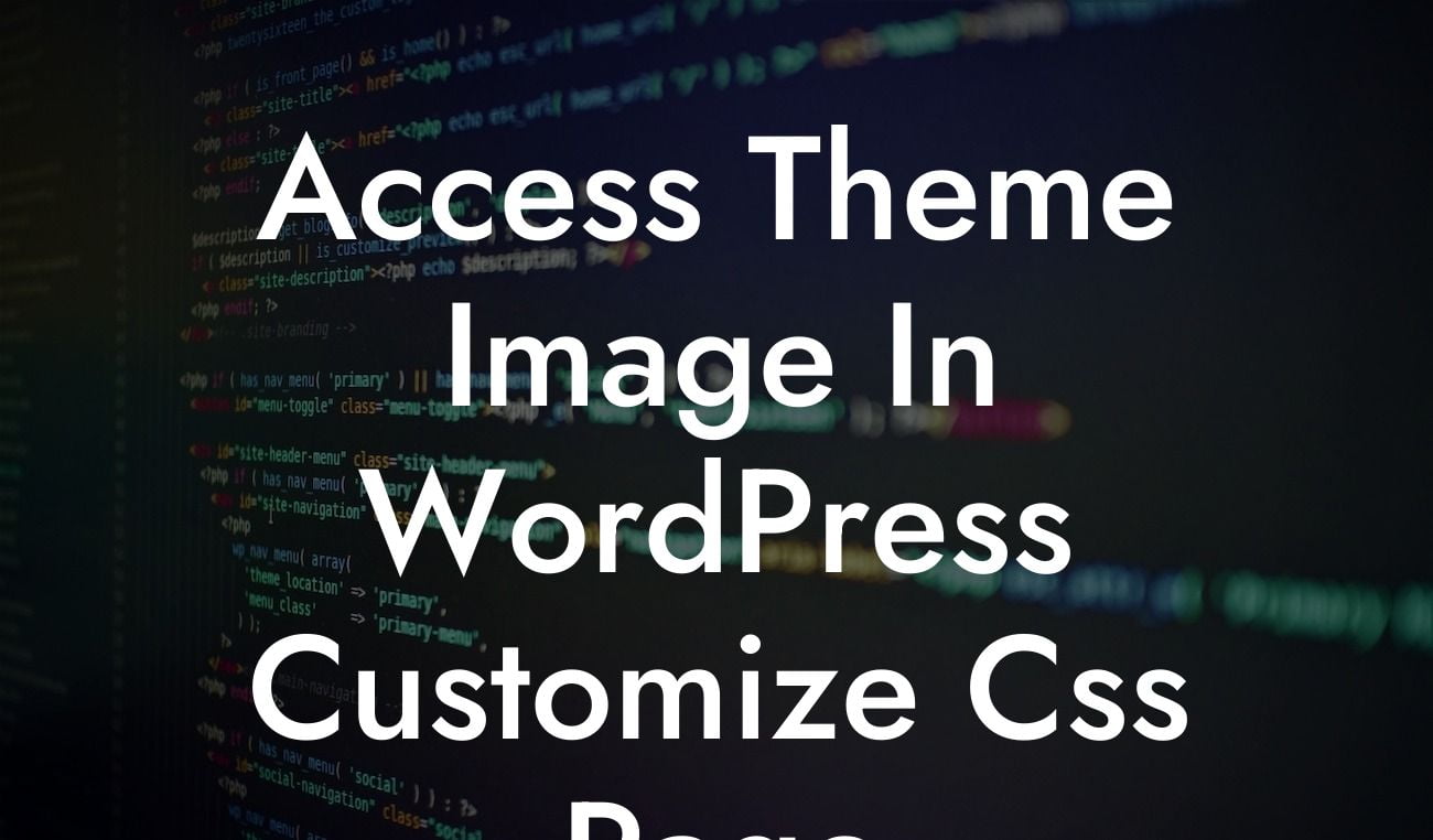 Access Theme Image In WordPress Customize Css Page