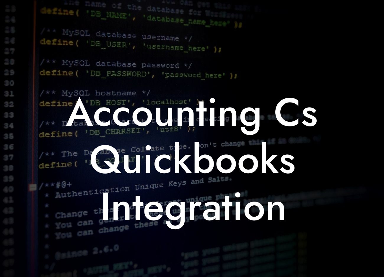 Accounting Cs Quickbooks Integration