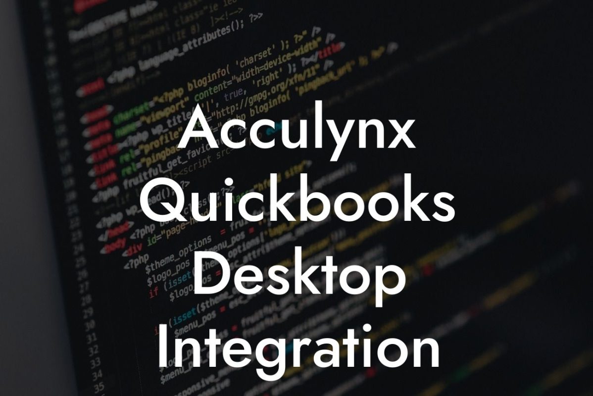 Acculynx Quickbooks Desktop Integration