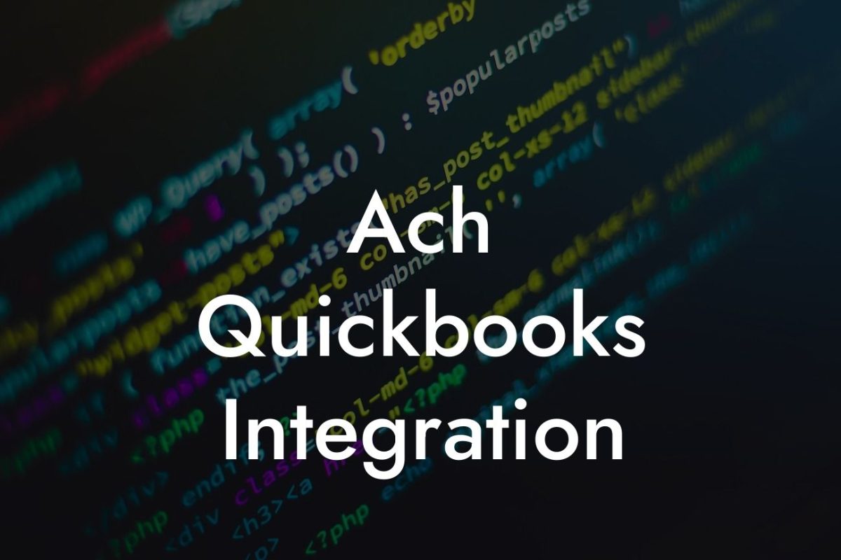 Ach Quickbooks Integration