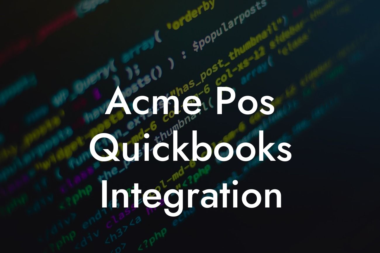 Acme Pos Quickbooks Integration