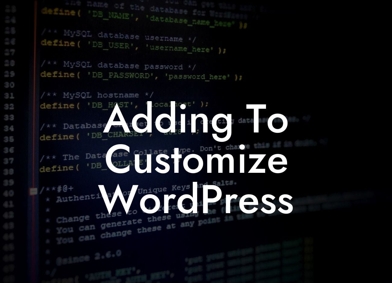 Adding To Customize WordPress