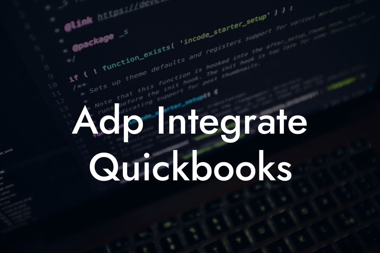 Adp Integrate Quickbooks