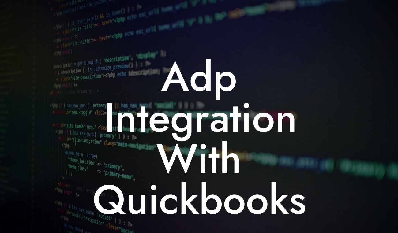 Adp Integration With Quickbooks