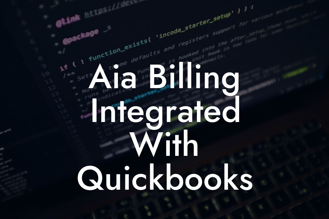 Aia Billing Integrated With Quickbooks