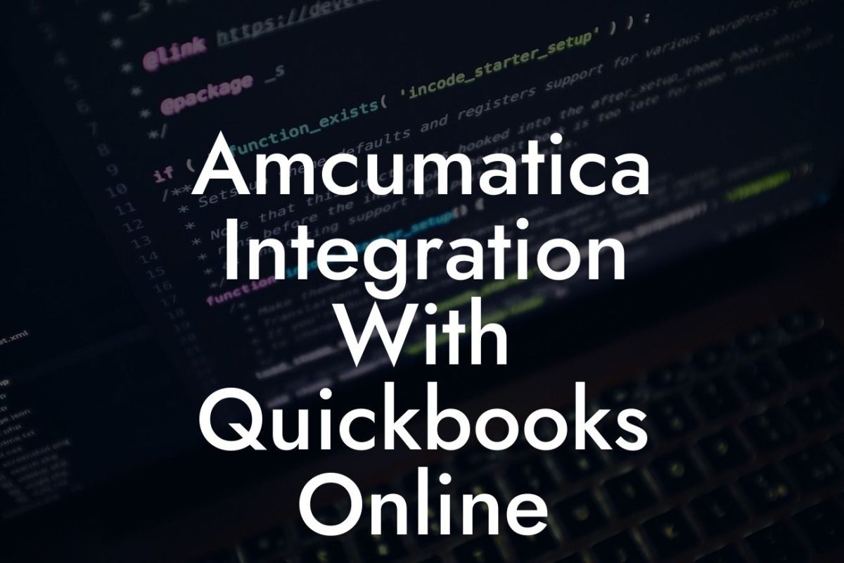 Amcumatica Integration With Quickbooks Online