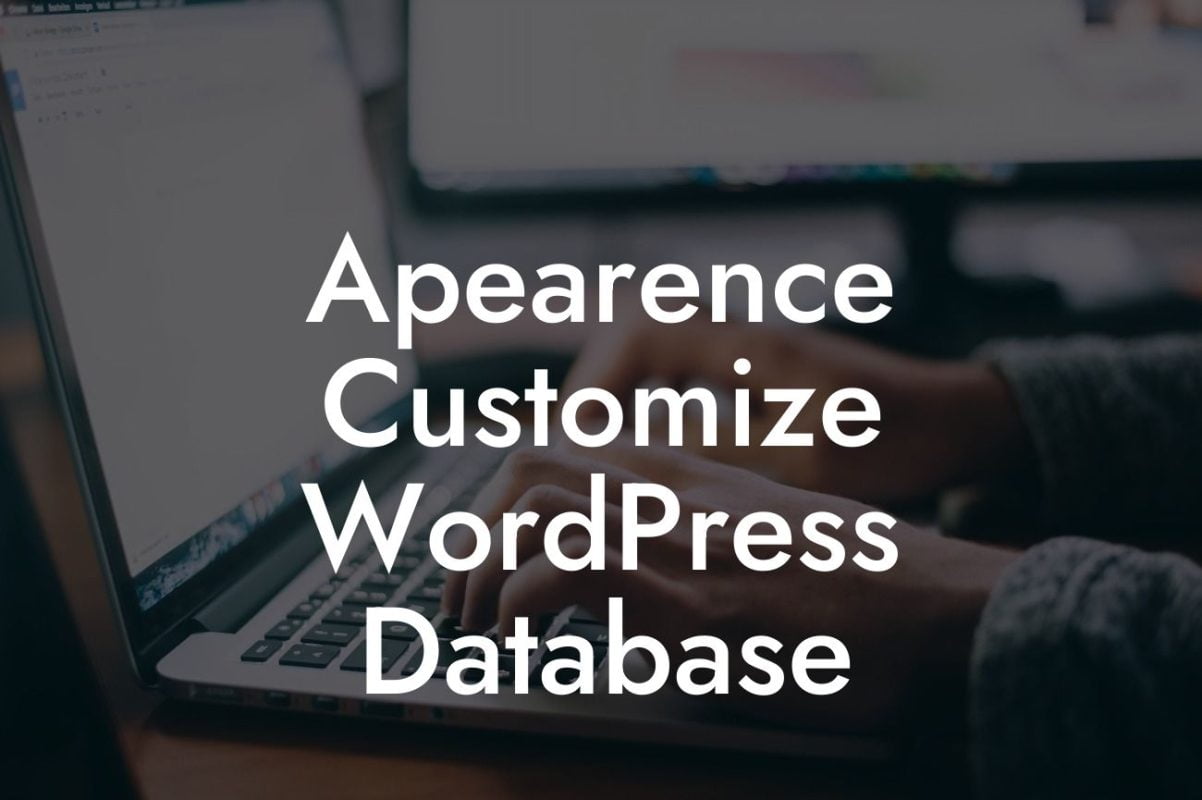 Apearence Customize WordPress Database