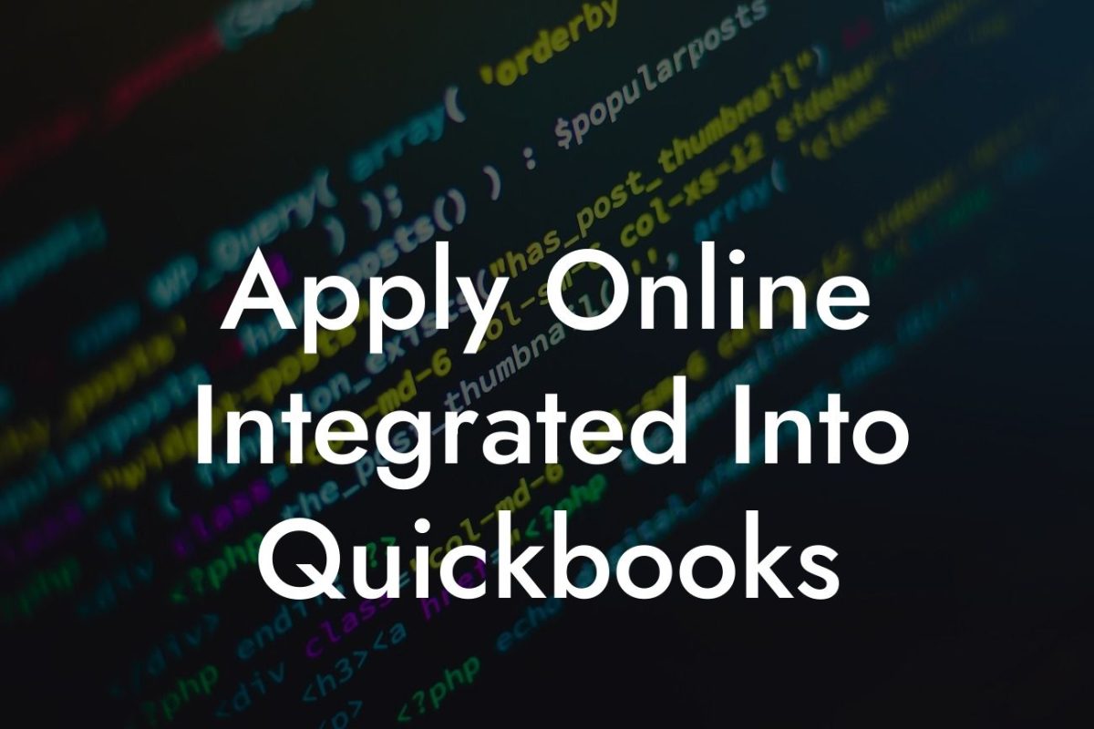 Apply Online Integrated Into Quickbooks