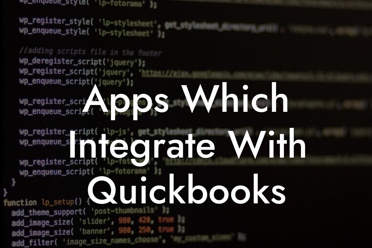 Apps Which Integrate With Quickbooks