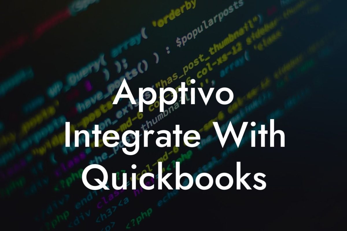 Apptivo Integrate With Quickbooks