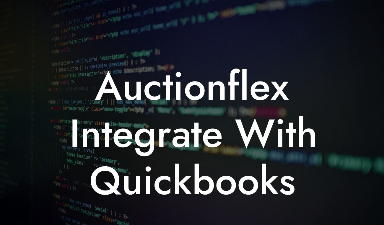 Auctionflex Integrate With Quickbooks