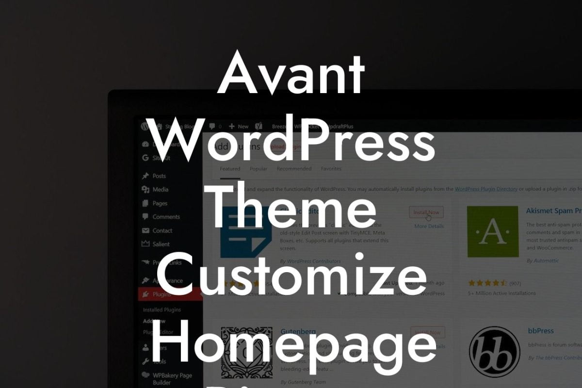 Avant WordPress Theme Customize Homepage Picture