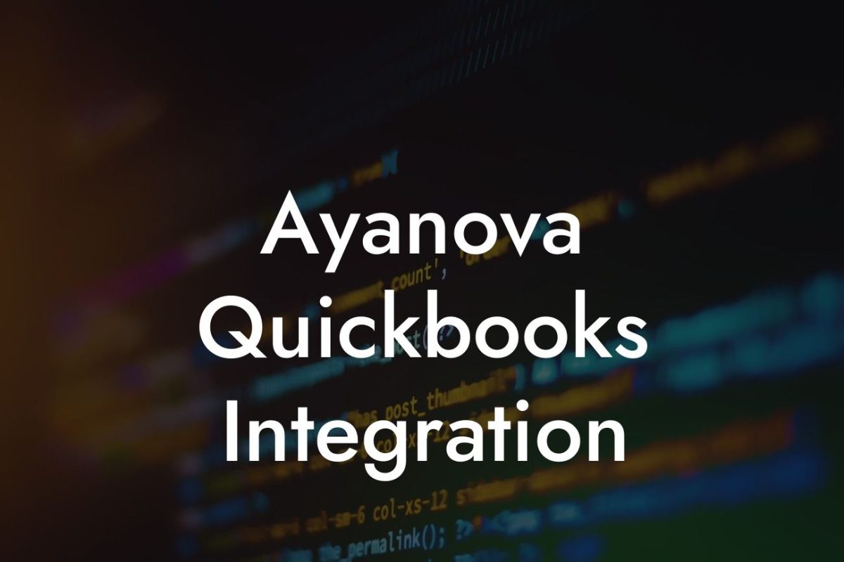 Ayanova Quickbooks Integration