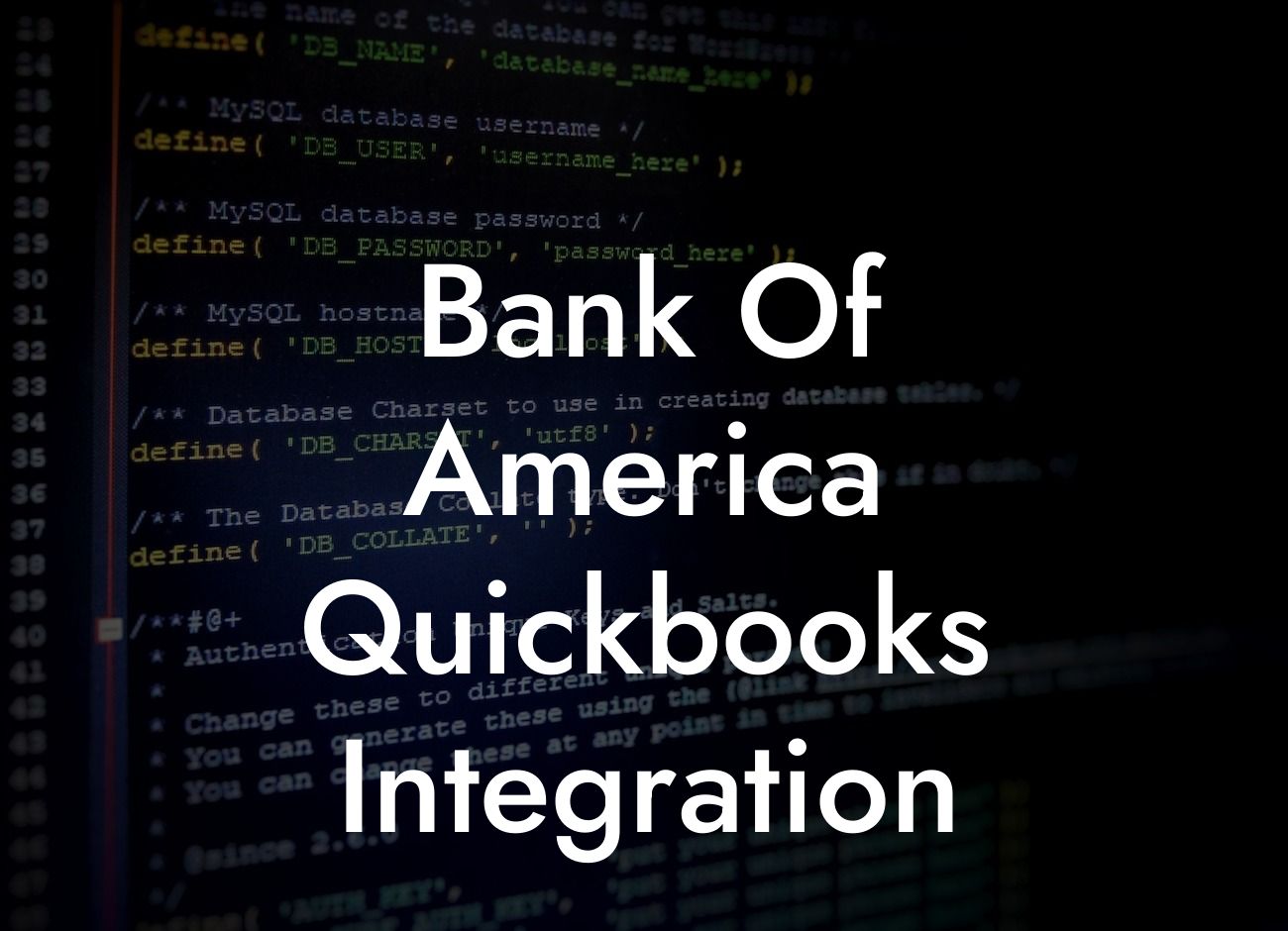 Bank Of America Quickbooks Integration