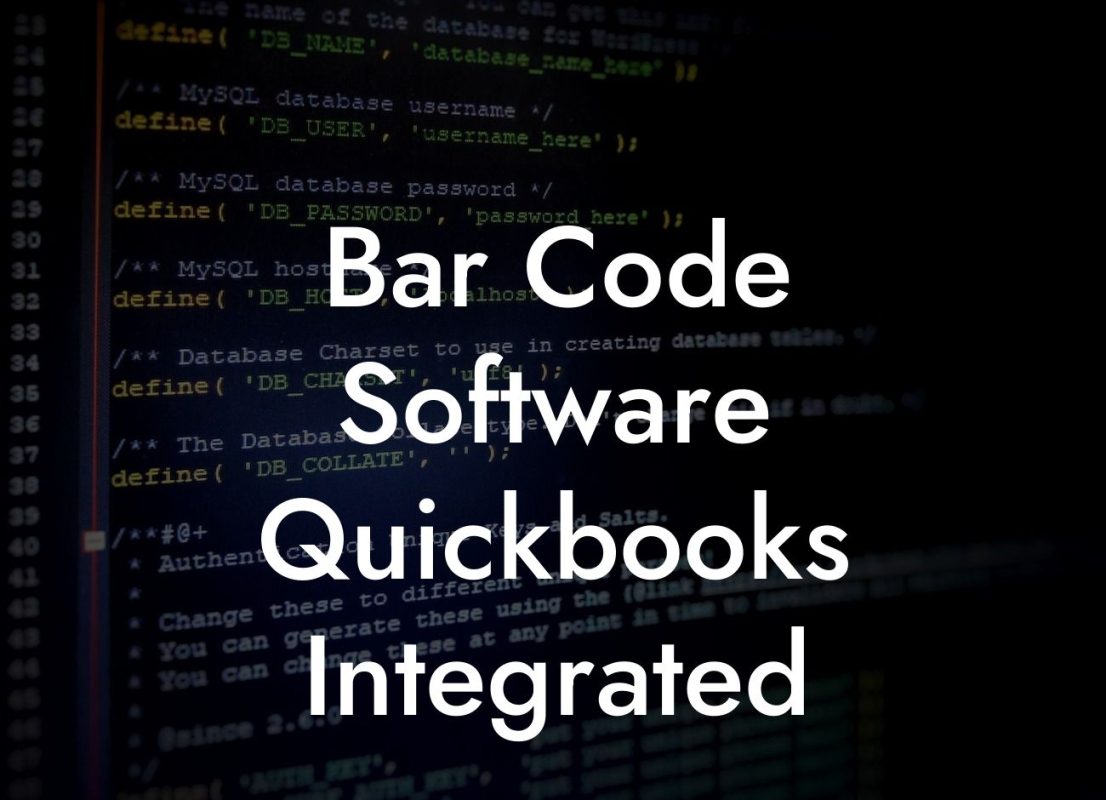 Bar Code Software Quickbooks Integrated