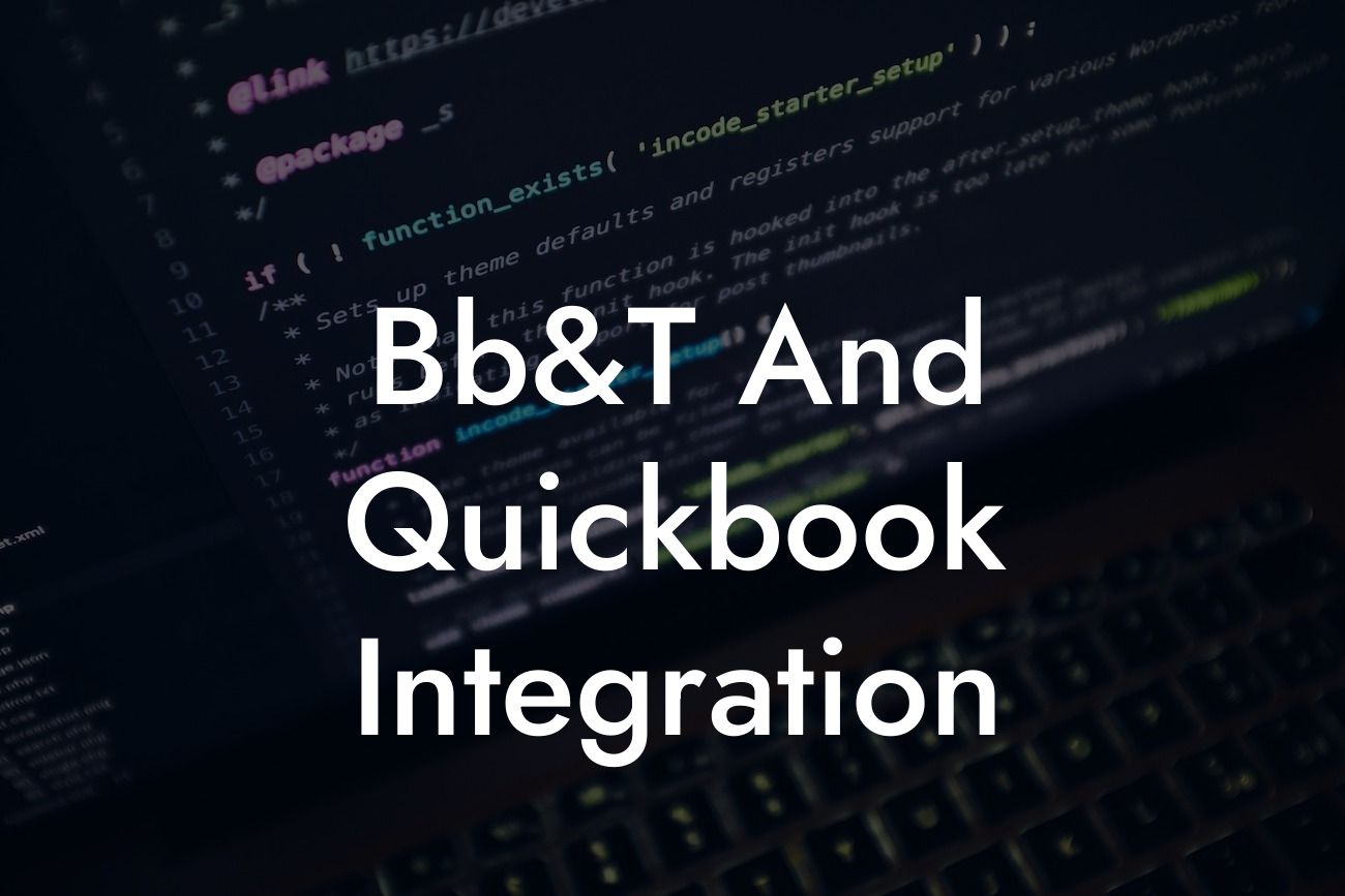 Bb&T And Quickbook Integration