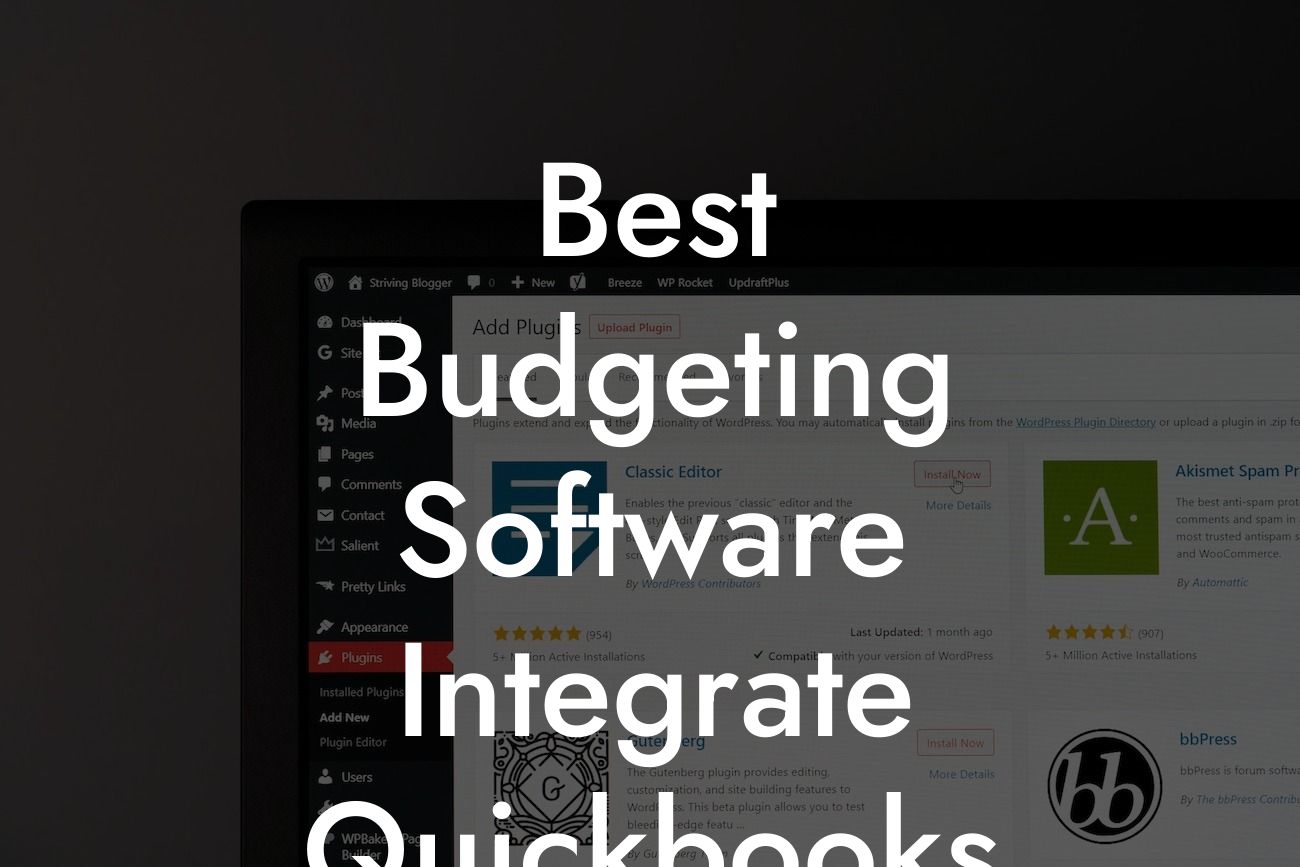 Best Budgeting Software Integrate Quickbooks