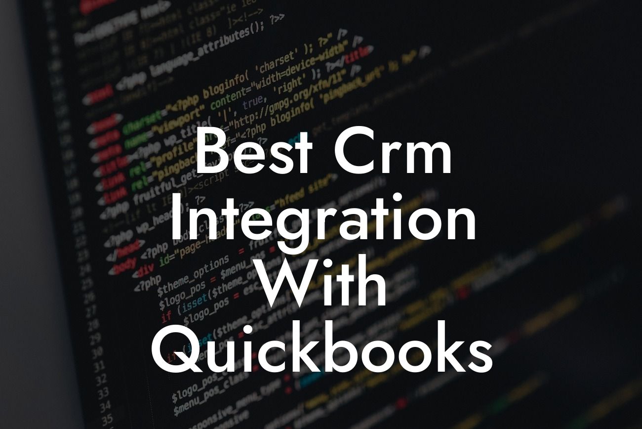Best Crm Integration With Quickbooks
