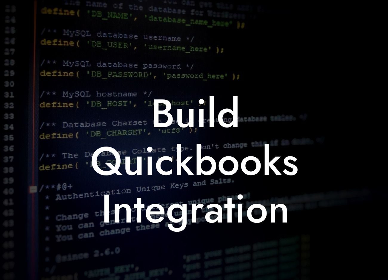 Build Quickbooks Integration