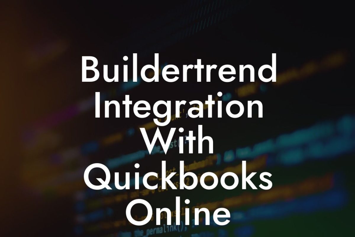 Buildertrend Integration With Quickbooks Online