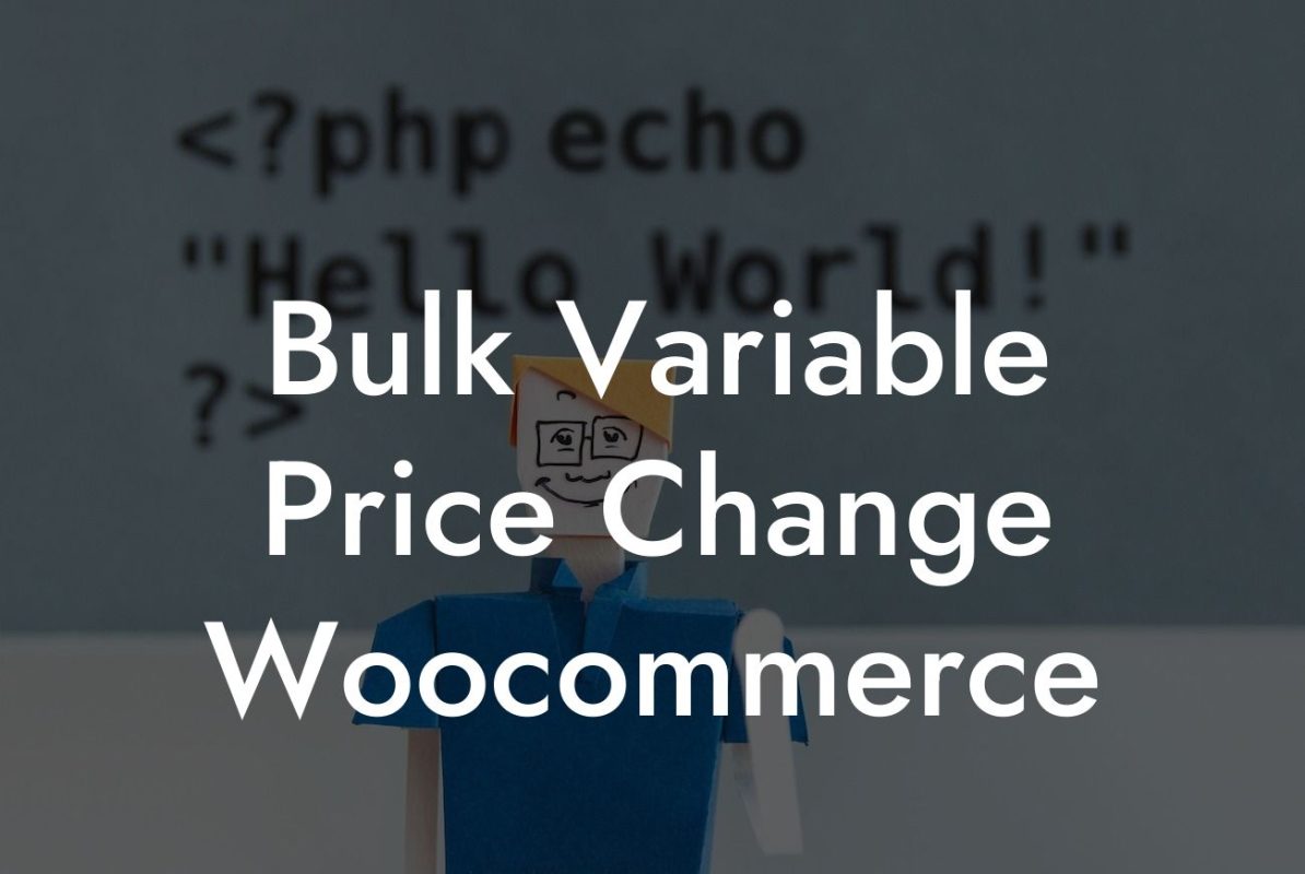 Bulk Variable Price Change Woocommerce