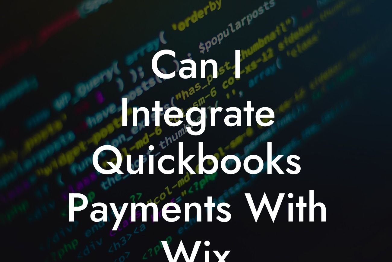 Can I Integrate Quickbooks Payments With Wix