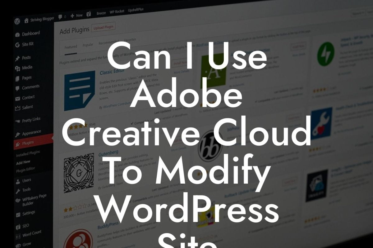 Can I Use Adobe Creative Cloud To Modify WordPress Site