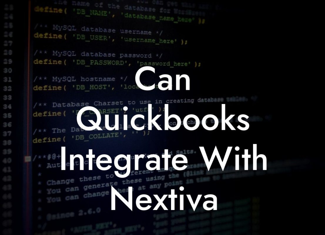 Can Quickbooks Integrate With Nextiva