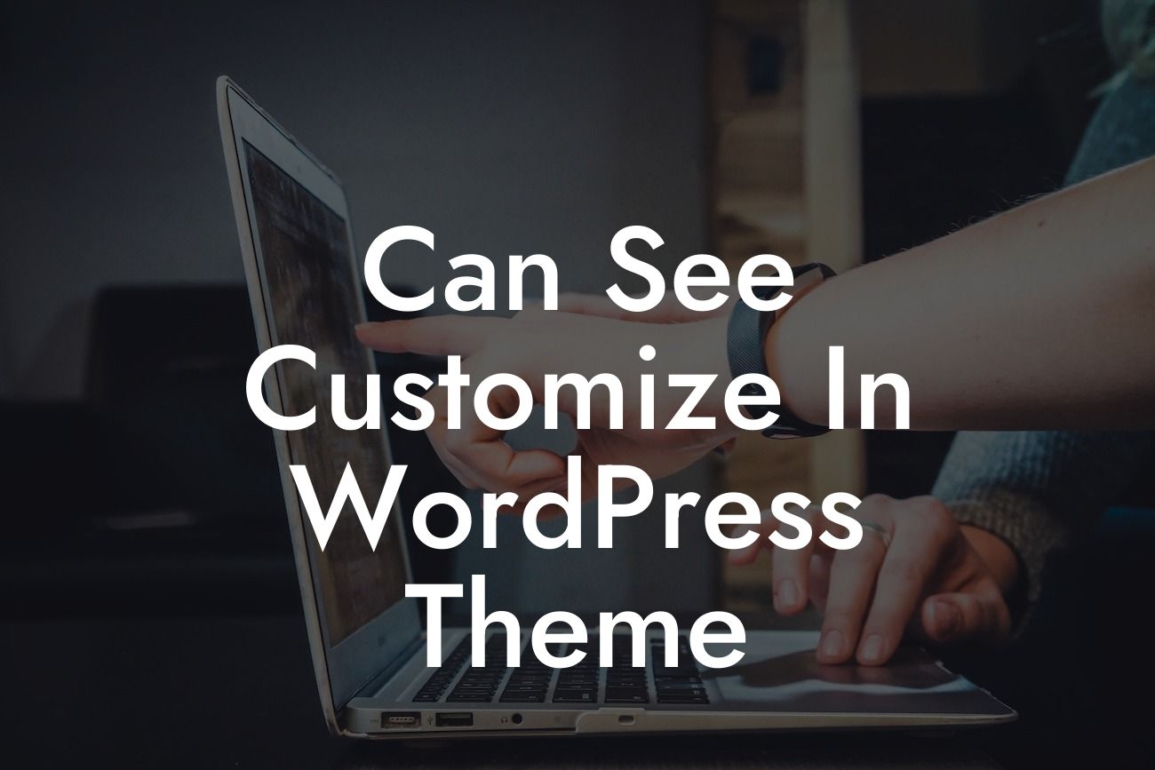 Can See Customize In WordPress Theme