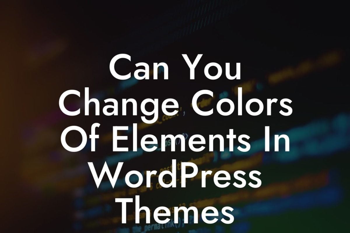 Can You Change Colors Of Elements In WordPress Themes