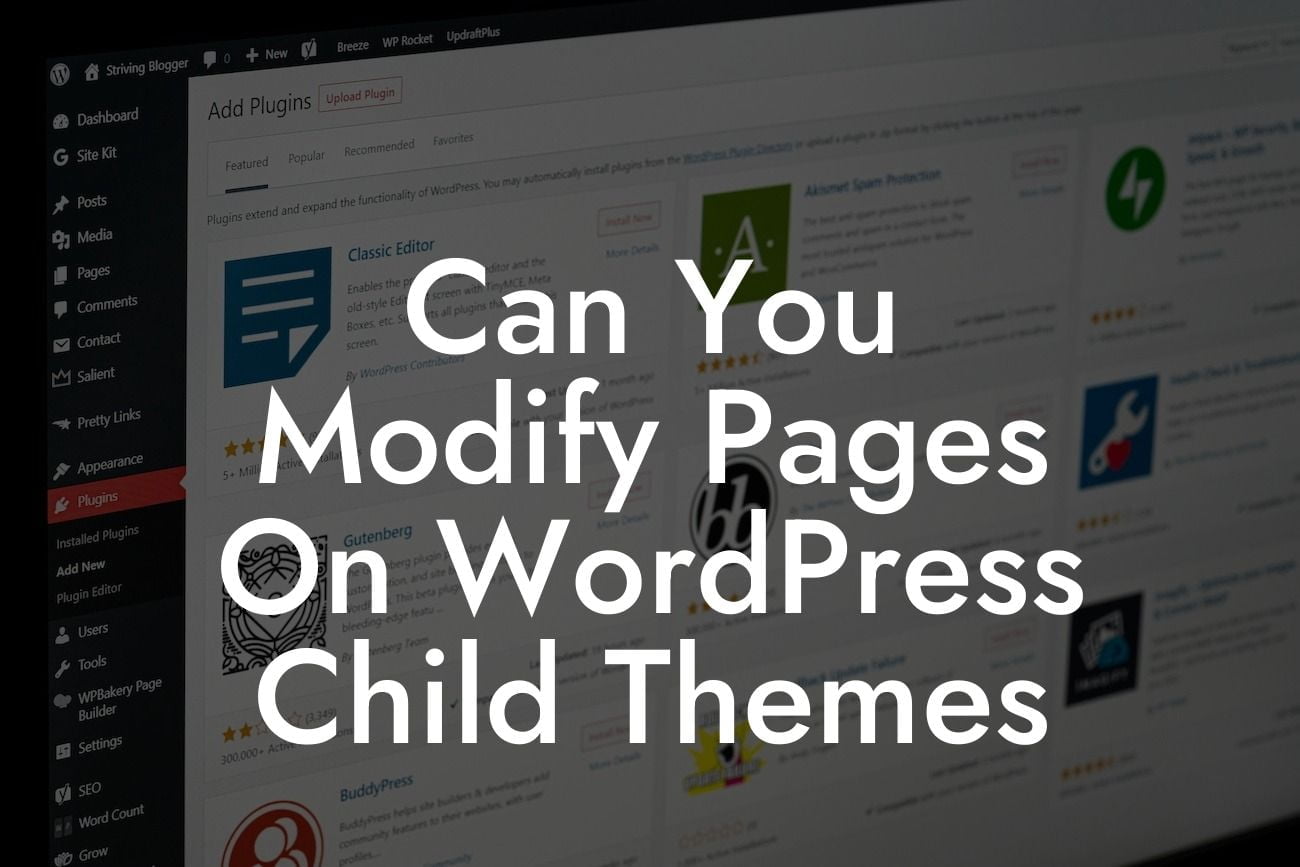 Can You Modify Pages On WordPress Child Themes