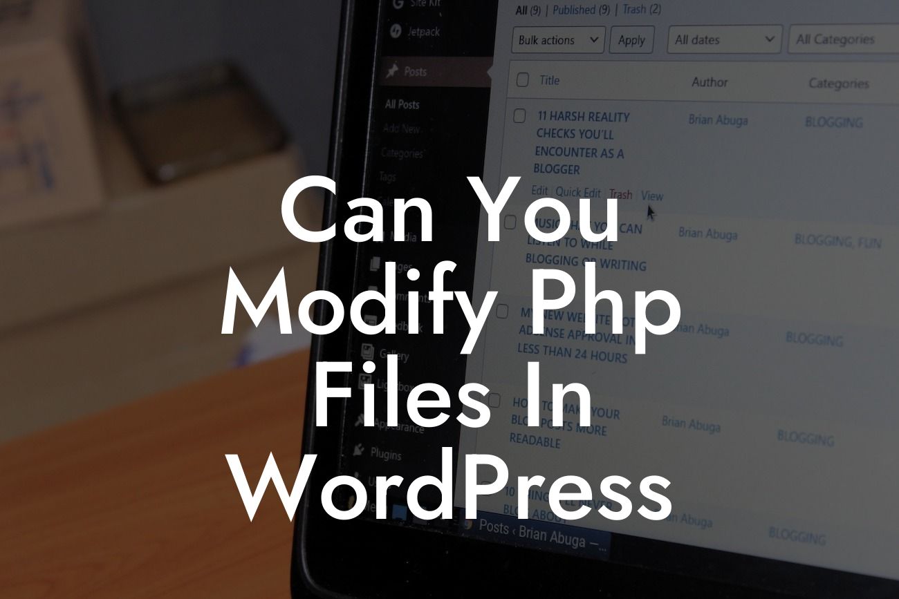 Can You Modify Php Files In WordPress