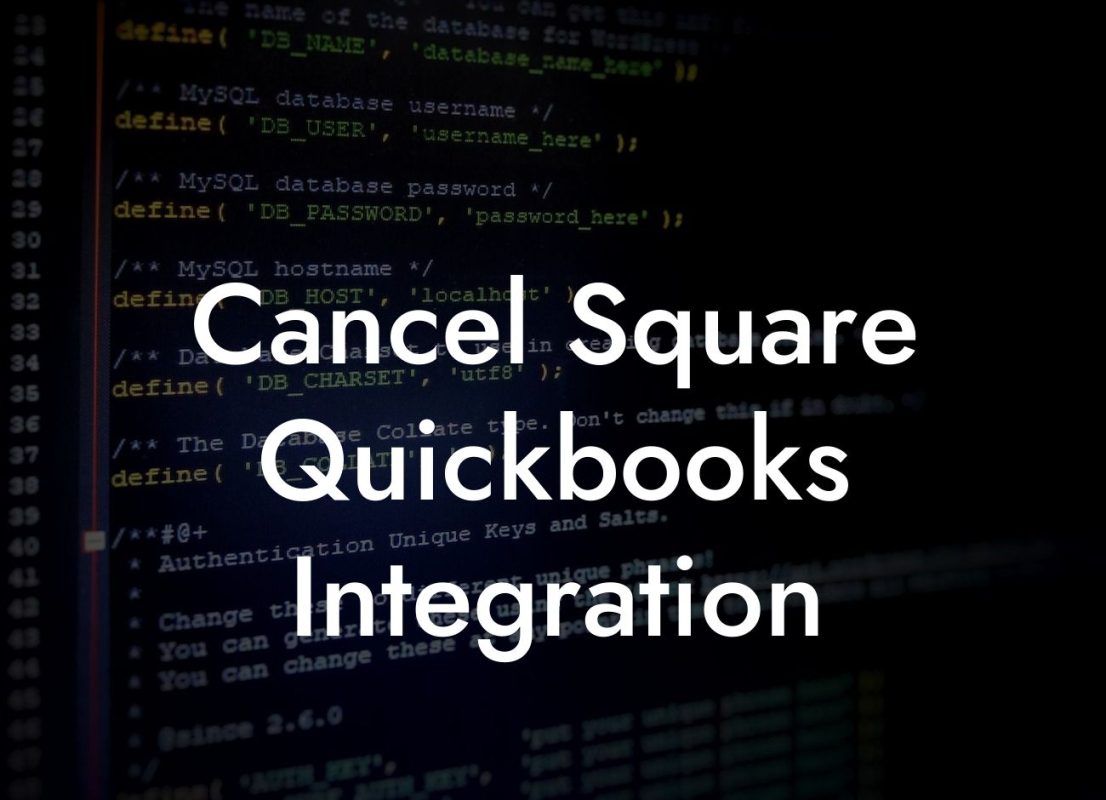 Cancel Square Quickbooks Integration