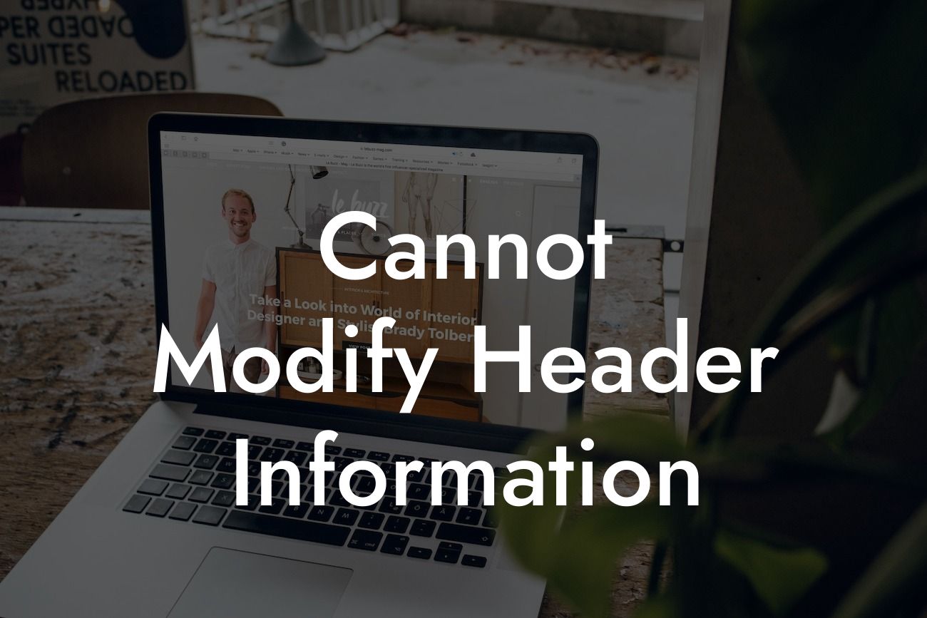 Cannot Modify Header Information