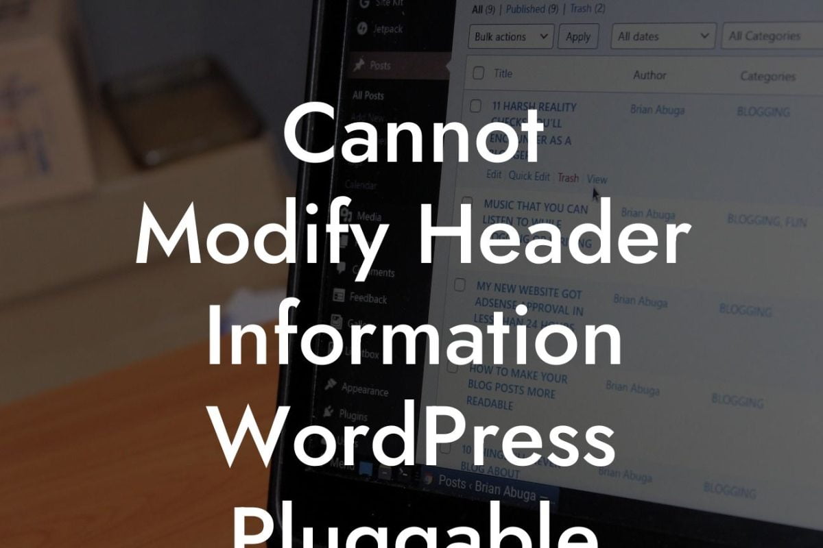 Cannot Modify Header Information WordPress Pluggable