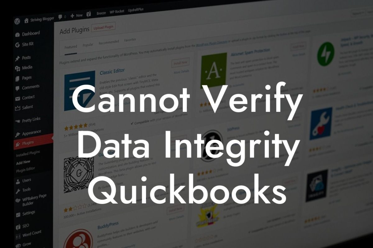 Cannot Verify Data Integrity Quickbooks