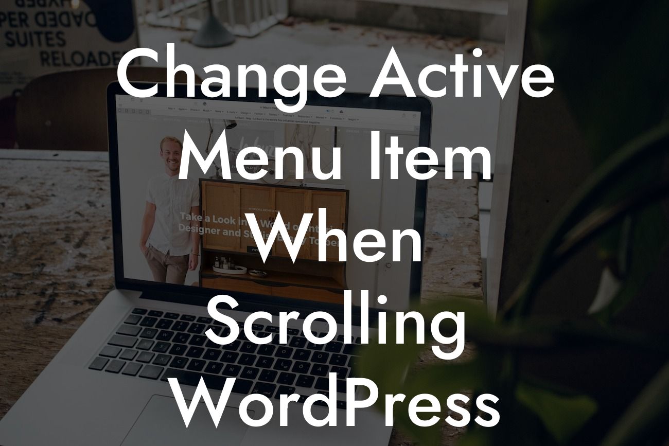 Change Active Menu Item When Scrolling WordPress Plugin