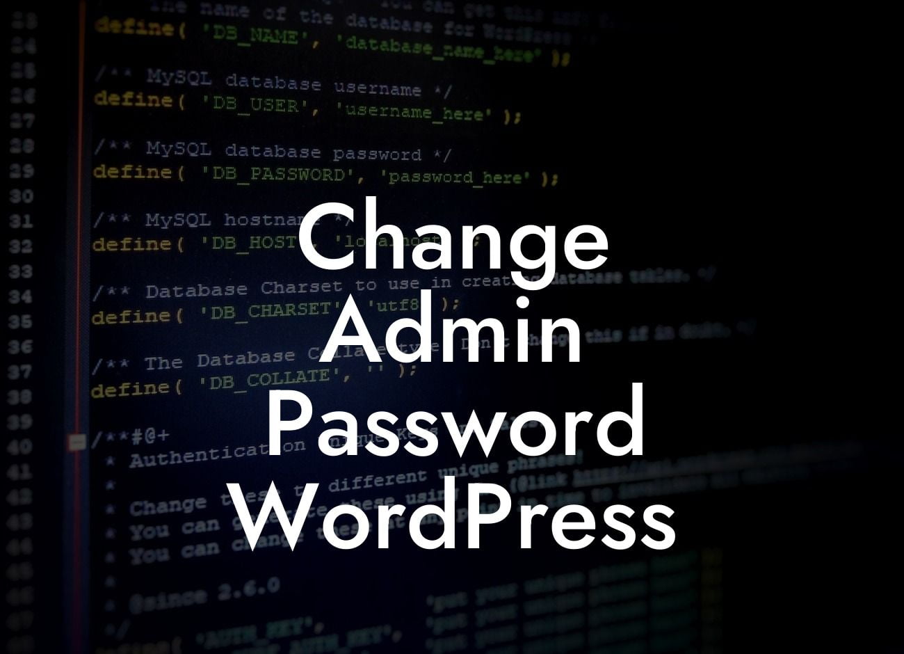 Change Admin Password WordPress