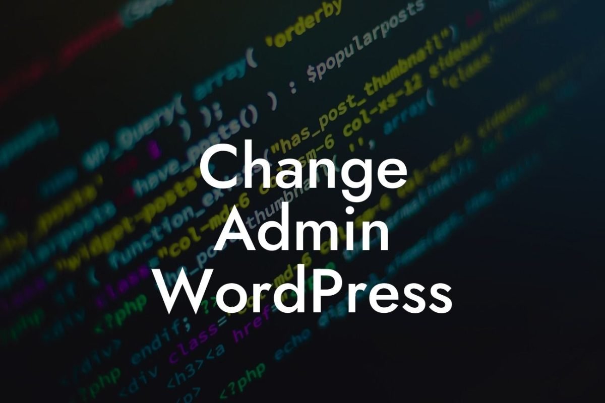 Change Admin WordPress