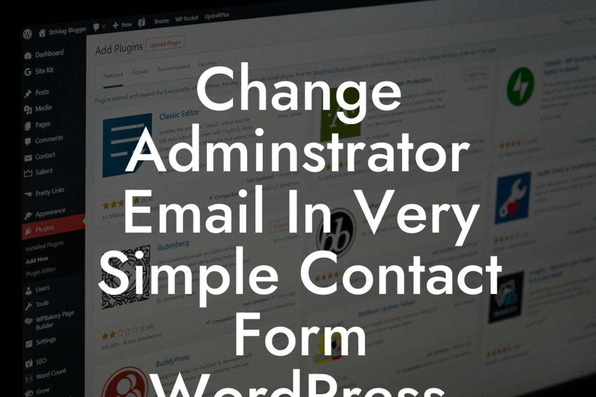 Change Adminstrator Email In Very Simple Contact Form WordPress