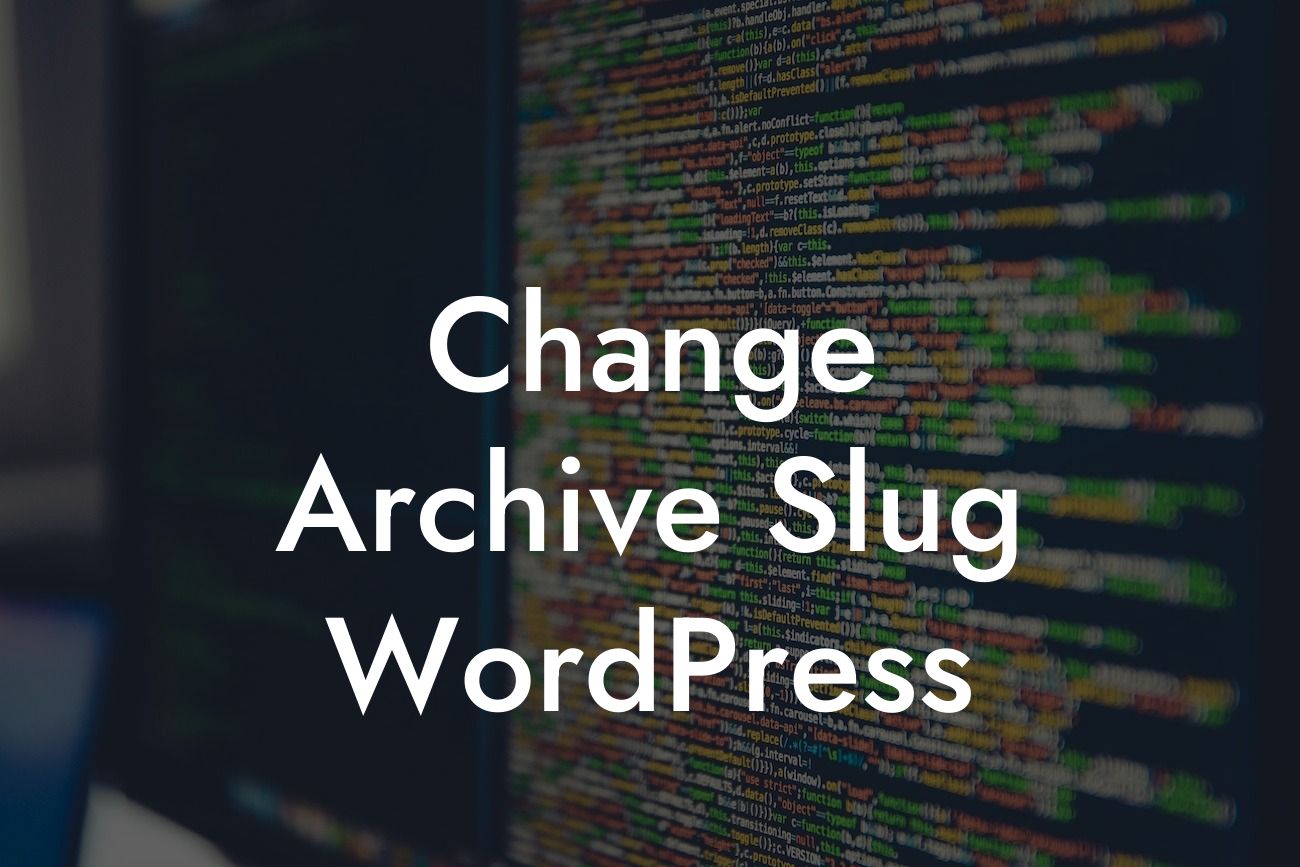 Change Archive Slug WordPress