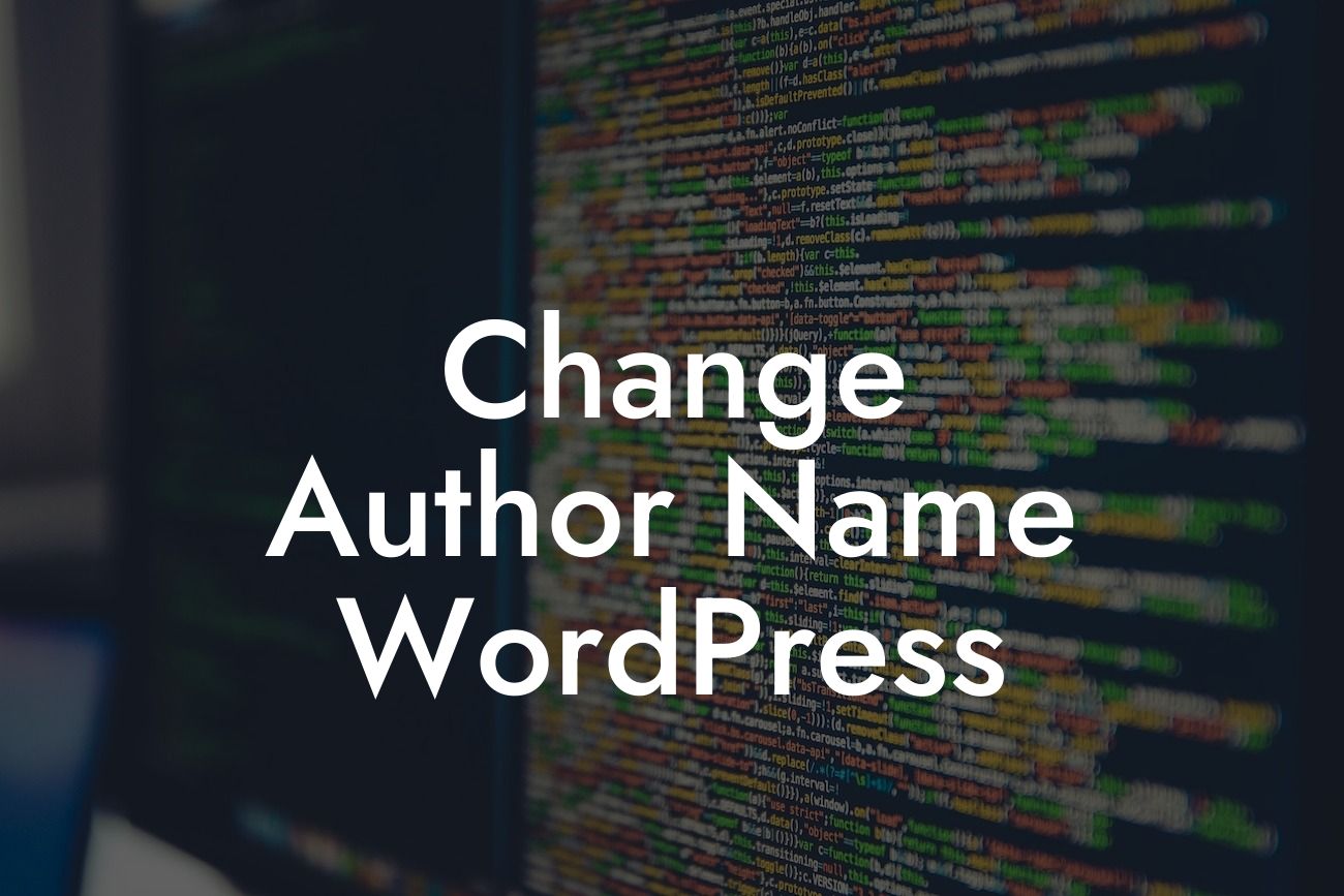 Change Author Name WordPress