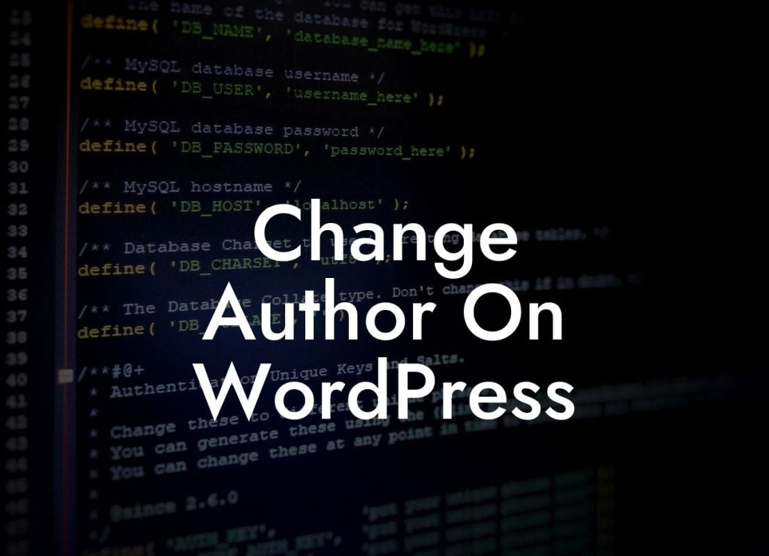 Change Author On WordPress