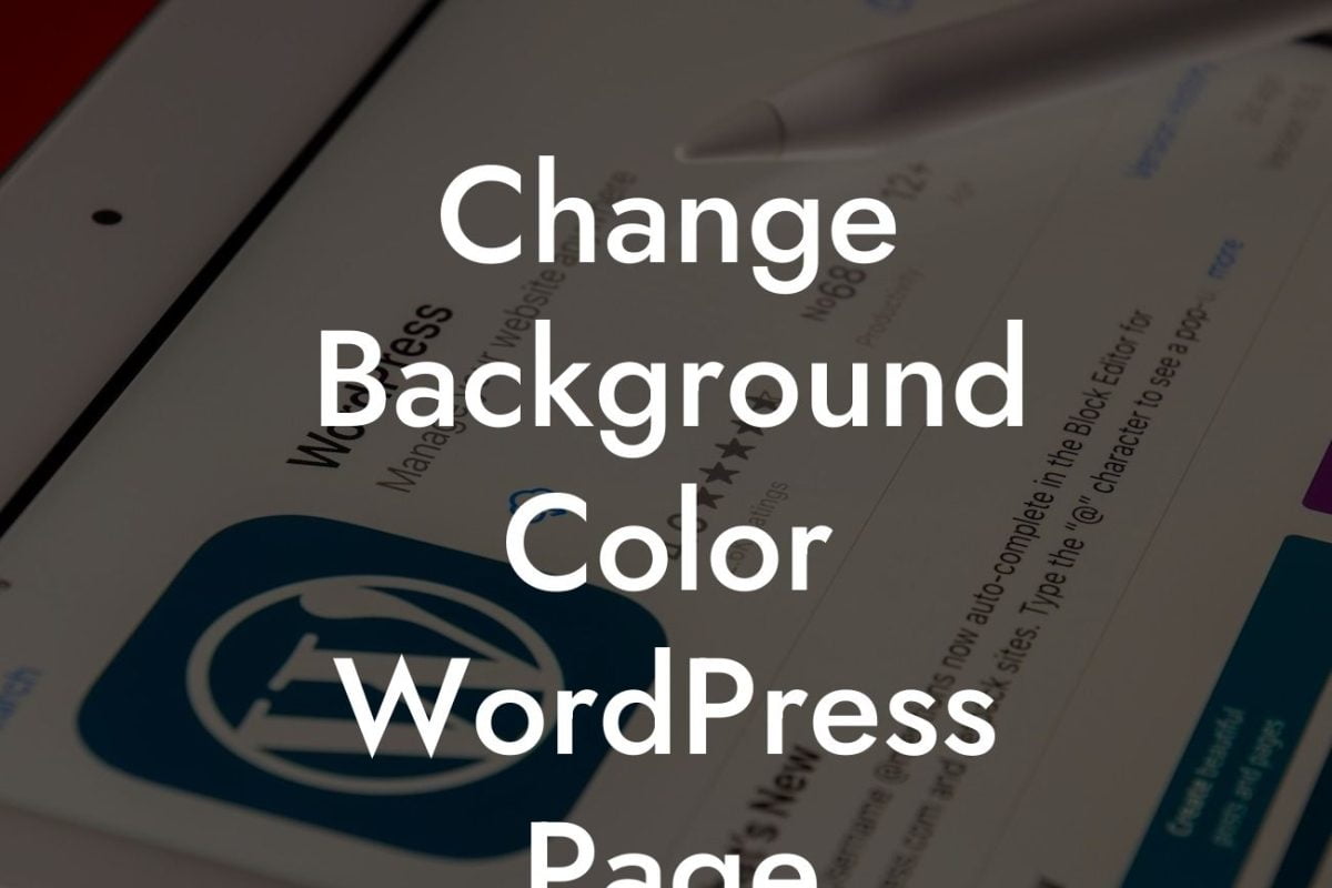 Change Background Color WordPress Page