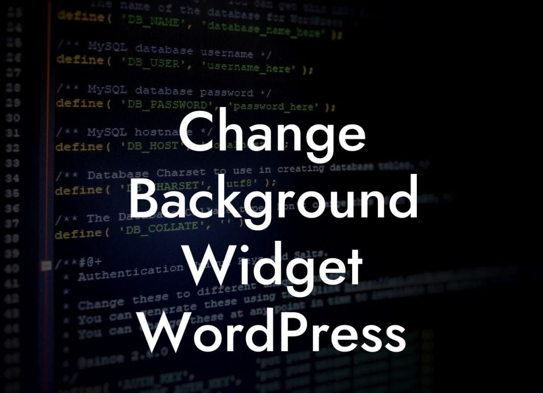 Change Background Widget WordPress