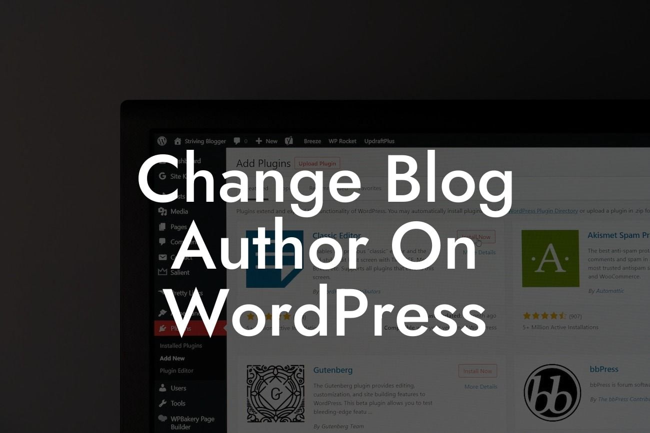 Change Blog Author On WordPress