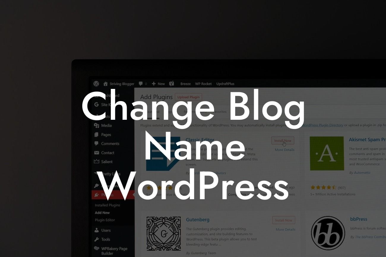 Change Blog Name WordPress