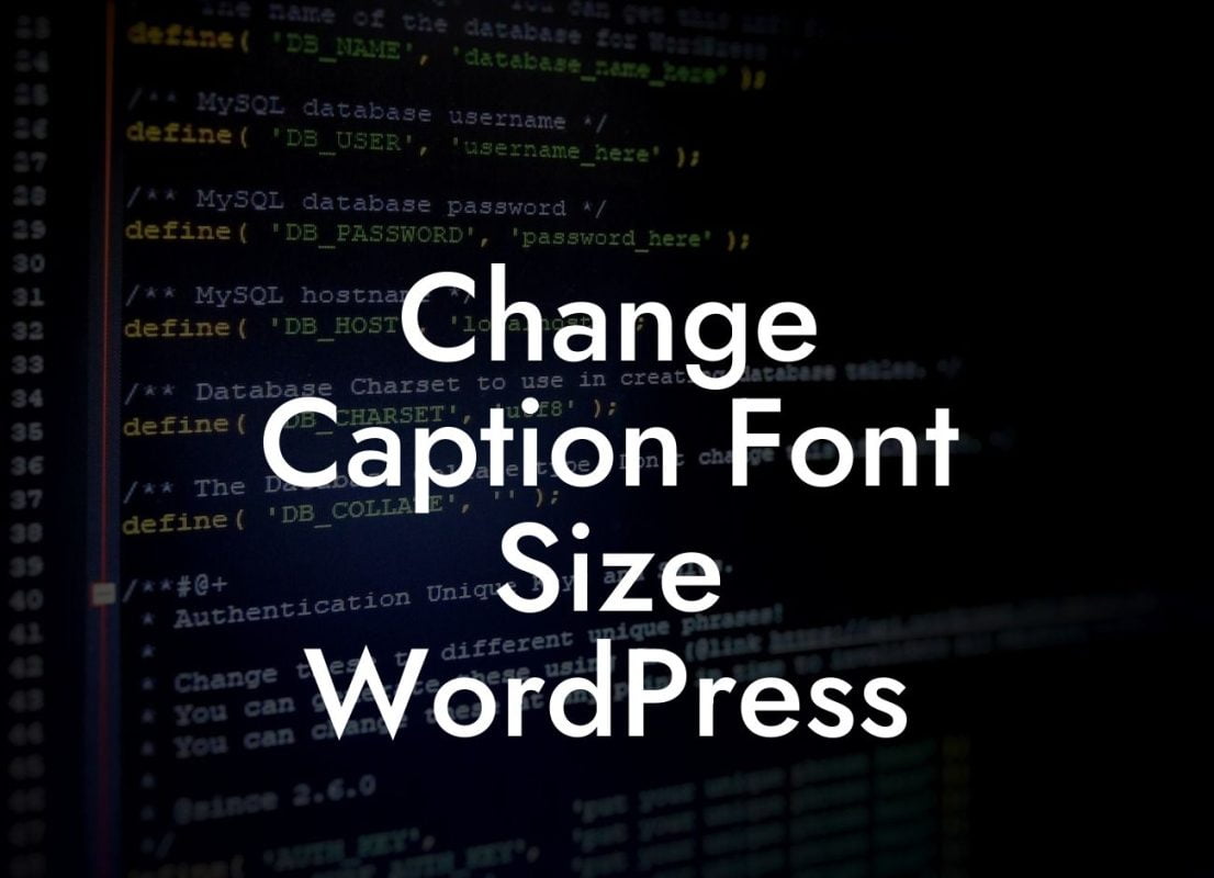 Change Caption Font Size WordPress