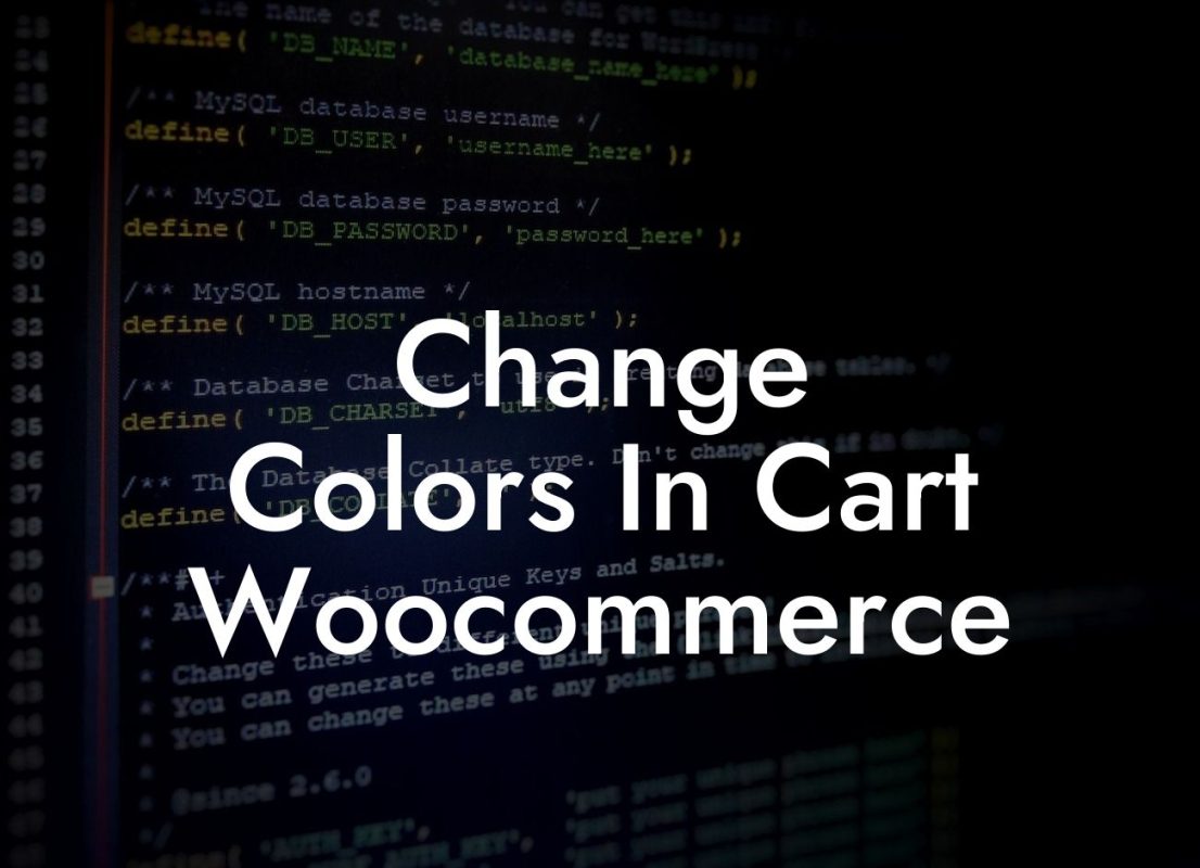 Change Colors In Cart Woocommerce